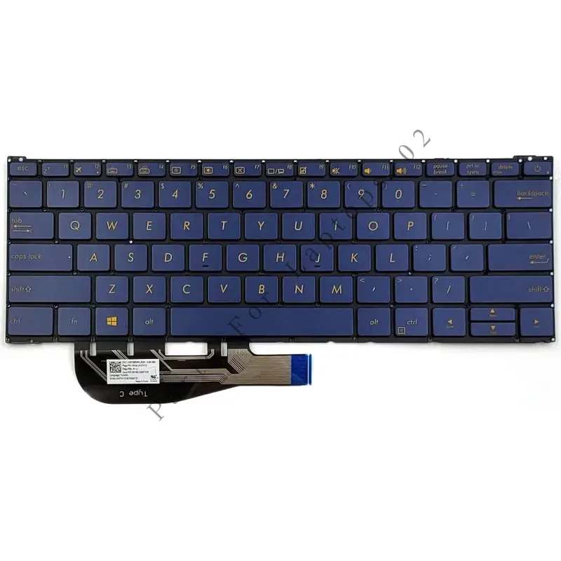 pp New For Asus ZenBook UX390U UX390UA UX390UA-DH51 UX390UA-XH74 UX390UAK Laptop Keyboard US Royal Blue With Backlit