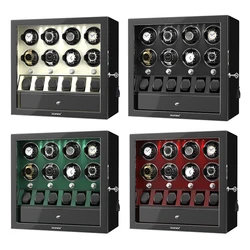 Automatic 8 Watch Winder Box with 6 Display Slots Jewelry Collector Box Mabuchi Motor Patented Design for Watch Storage