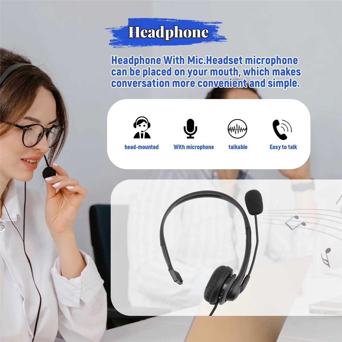 2 PIN PTT Mic Headphone Headset for UV5R 5R/888S
