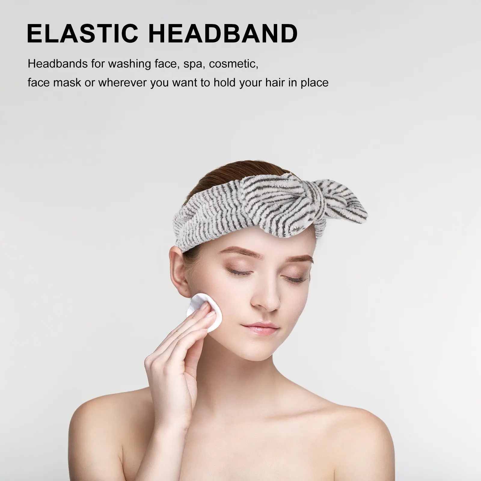 Yoga Bowknot Makeup Headband Elastic Headband for Shower Washing Face Spa Facial Hair Band Accessory
