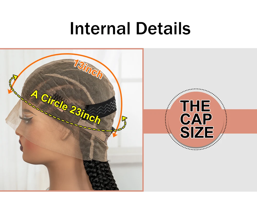 32In Full Lace Cornrow Braided Wigs Synthetic Braiding Hair Wigs Knotless Lace Frontal Braids Wig with Baby Hair for Black Women