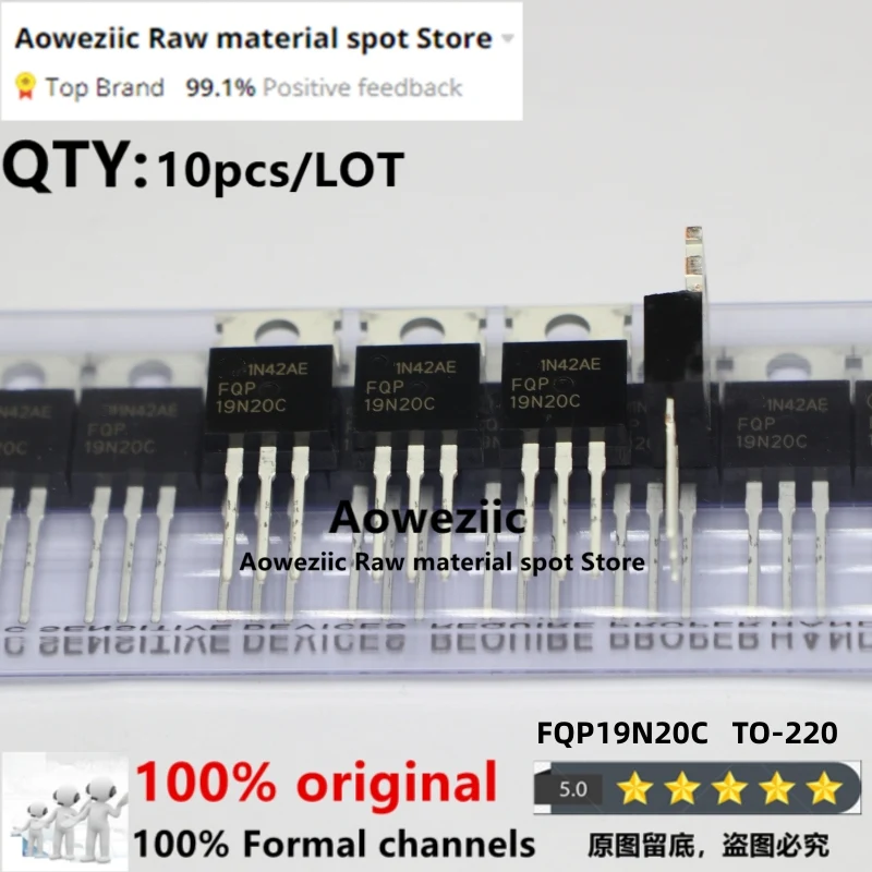 Aoweziic  2021+ 100% New Imported Original FQP19N20C FQP19N20 TO-220 Field Effect Transistor 19A 200V 19N20