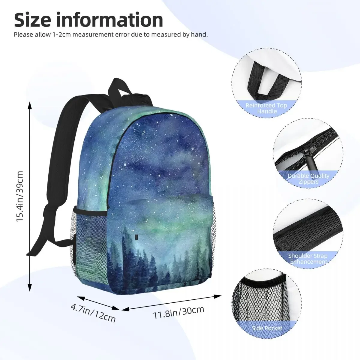 Sac à dos Galaxy aurores boréales pour garçons et filles, cartable d'école pour enfants, sac à dos de voyage, sac initié, grande capacité, mode