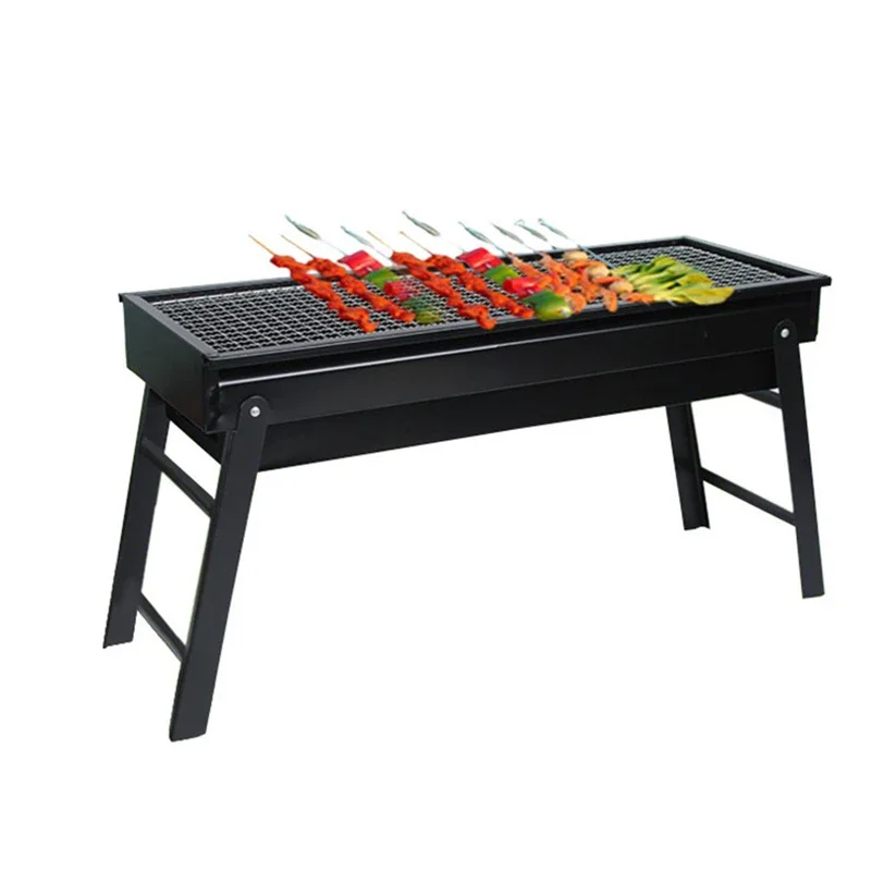 Outdoor BBQ Grills, Folding Portable Wood and Carbon Barbecue, Charcoal Stove for Cooking Carbon Meat Grills