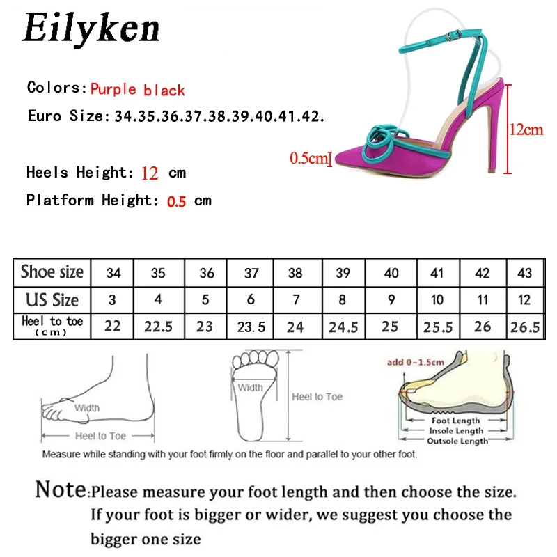 Eilyken Silk Butterfly-knot Pointed Toe Women Pumps Sandals Spring Autumn Strap Buckle High Heel Party Dance Shoes image 6