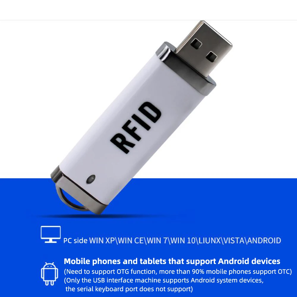 MINI USB Play and Plug Non Driver For 125Khz Card Reader Portable RFID IC ID Card Reader