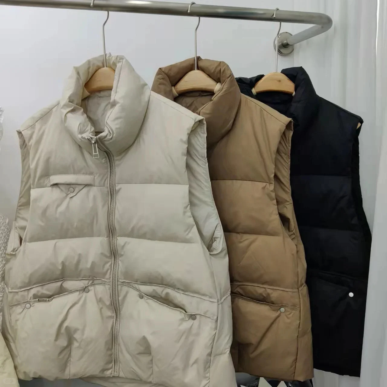 

plus Size Warmth Outerwear Casual Thickened Jacket Women's Style Korean Loose Fit Autumn Winter Season Zipper Closure Vest