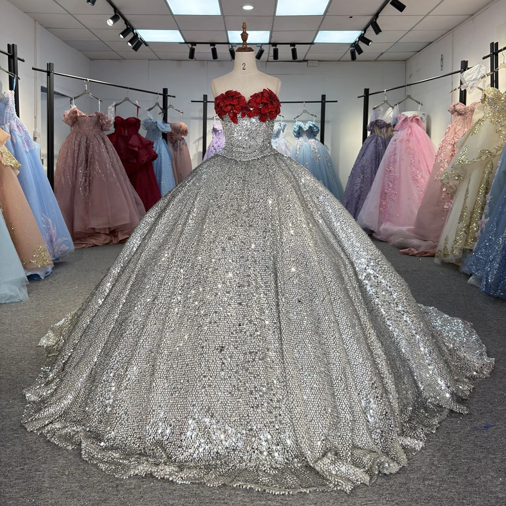 Charming Strapless Quinceanera Dresses for Girls Corset Ball Gowns 15 Quinceanera Dresses Customised vestidos de 15 quinceañeras