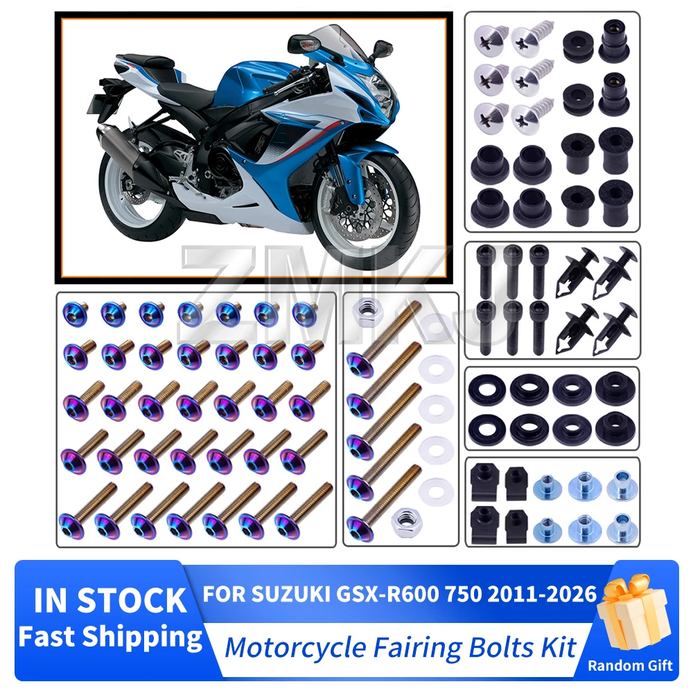 For Suzuki GSX-R600 GSXR 750 2011-2026 2025 Motorcycle Stainless Complete Bodywork Fairing Bolts Kits Screws Clip Accessories