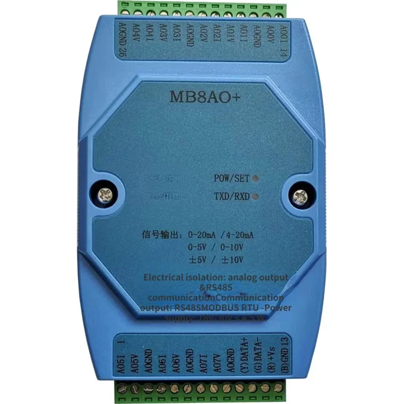 4-20mA/0-5V/0-10V/5V/10V analog output module RS485 MODBUS