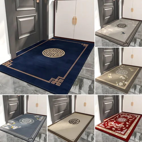 중국 스타일 프린트 매트 야외 입구 바닥 장식 세탁 가능 카펫, 미끄럼 방지 깔개, 청소하기 쉬운 주름 방지 도어 매트 