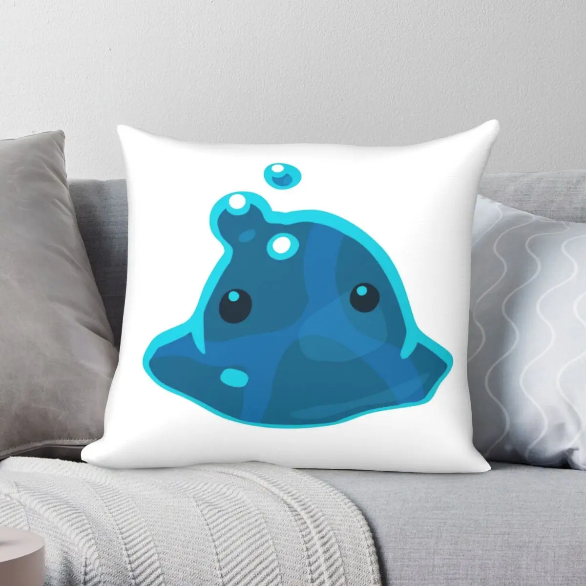 Slime Rancher Puddle Slime Vector Art Square Pillowcase Polyester Linen Velvet Creative Decor Throw Pillow Case Cushion Case