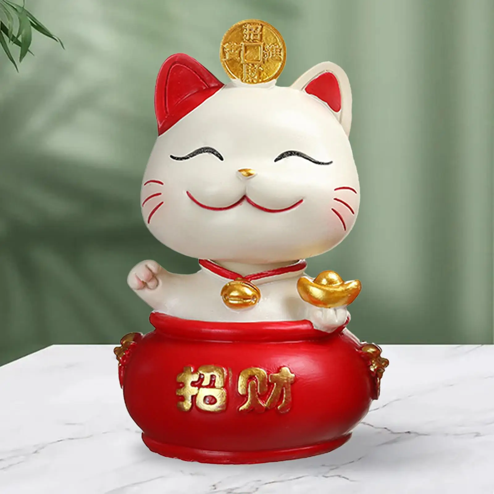 2-6pack Funny Solar Lucky Cat Bobble Head Doll for Car Dashboard