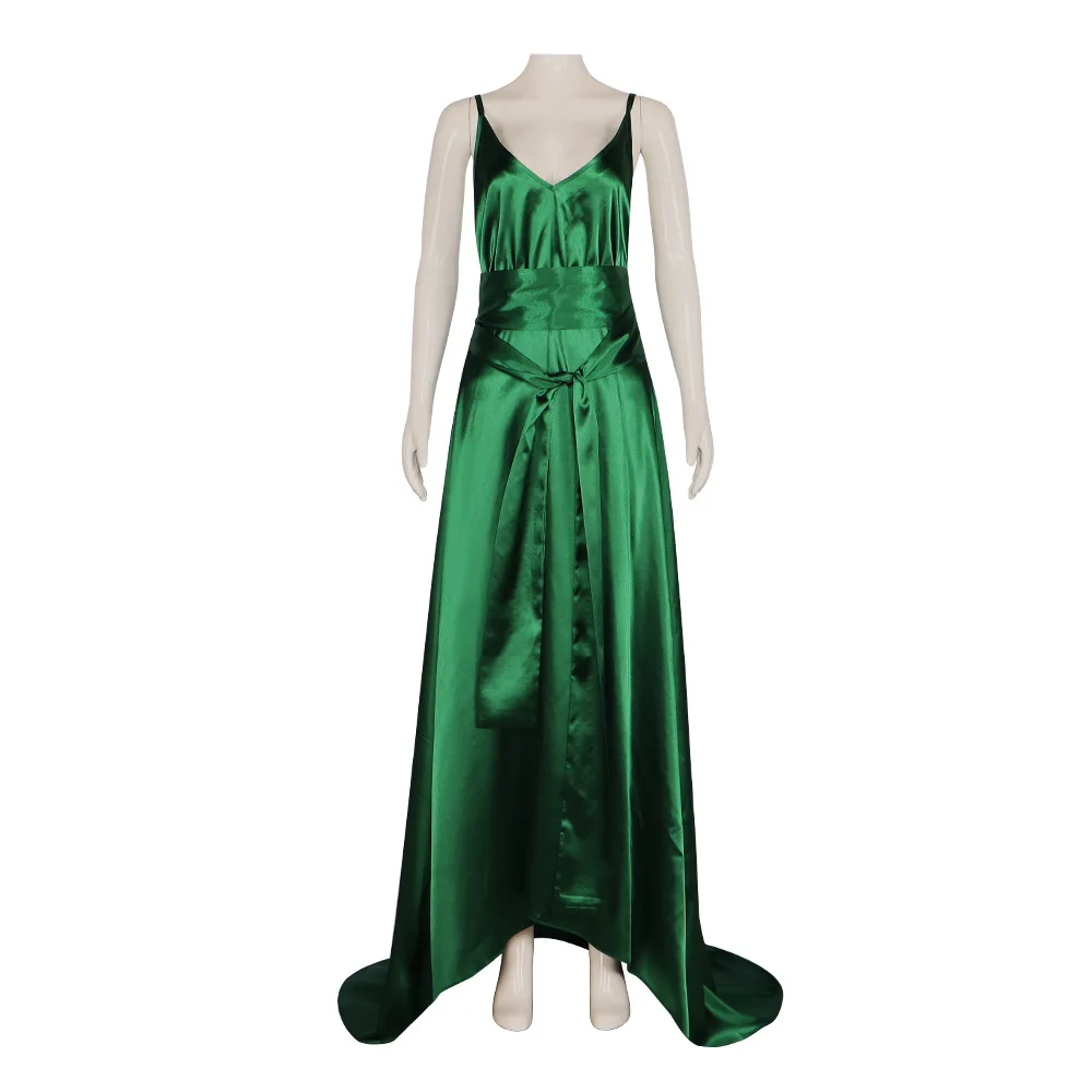 Love Movie Atonement Film Cosplay Costume Cecilia Tallis Green Evening Dress Silk Clothing Long Ball Gown Halloween Party Wear