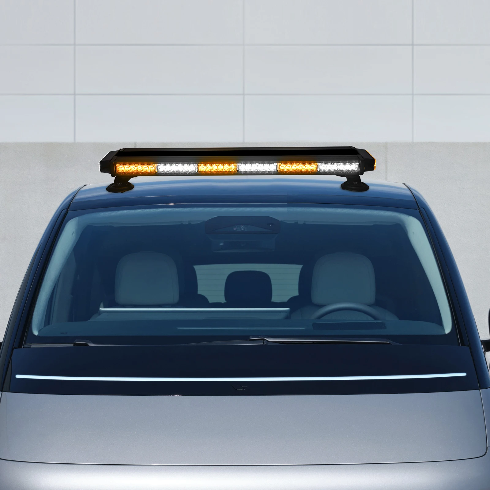 

LED Strobe Light Bar Amber+White, 72.14cm/28.4in Emergency Strobe Light, Strobe Light Universal for Cars/Rvs/Vans/Trucks