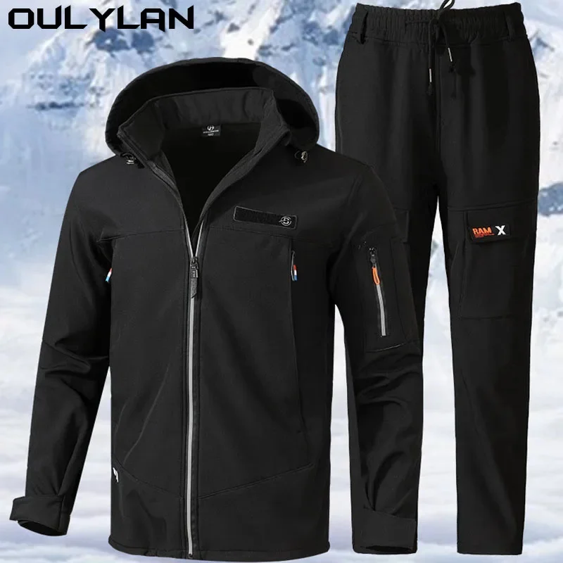 

Oulylan 2-piece Men's Outdoor Sports Climbing Clothing Military Tactics Set Wear Resistant Multi Pocket Breathable