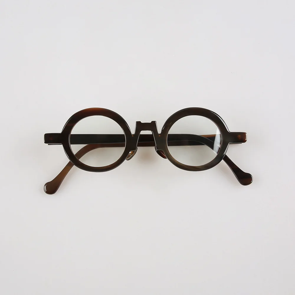 Men's Glasses Frame Round Unique Polish Classic Vintage Handmade Horn Prescription Eyeglasses Reading Men's Glasses Frame