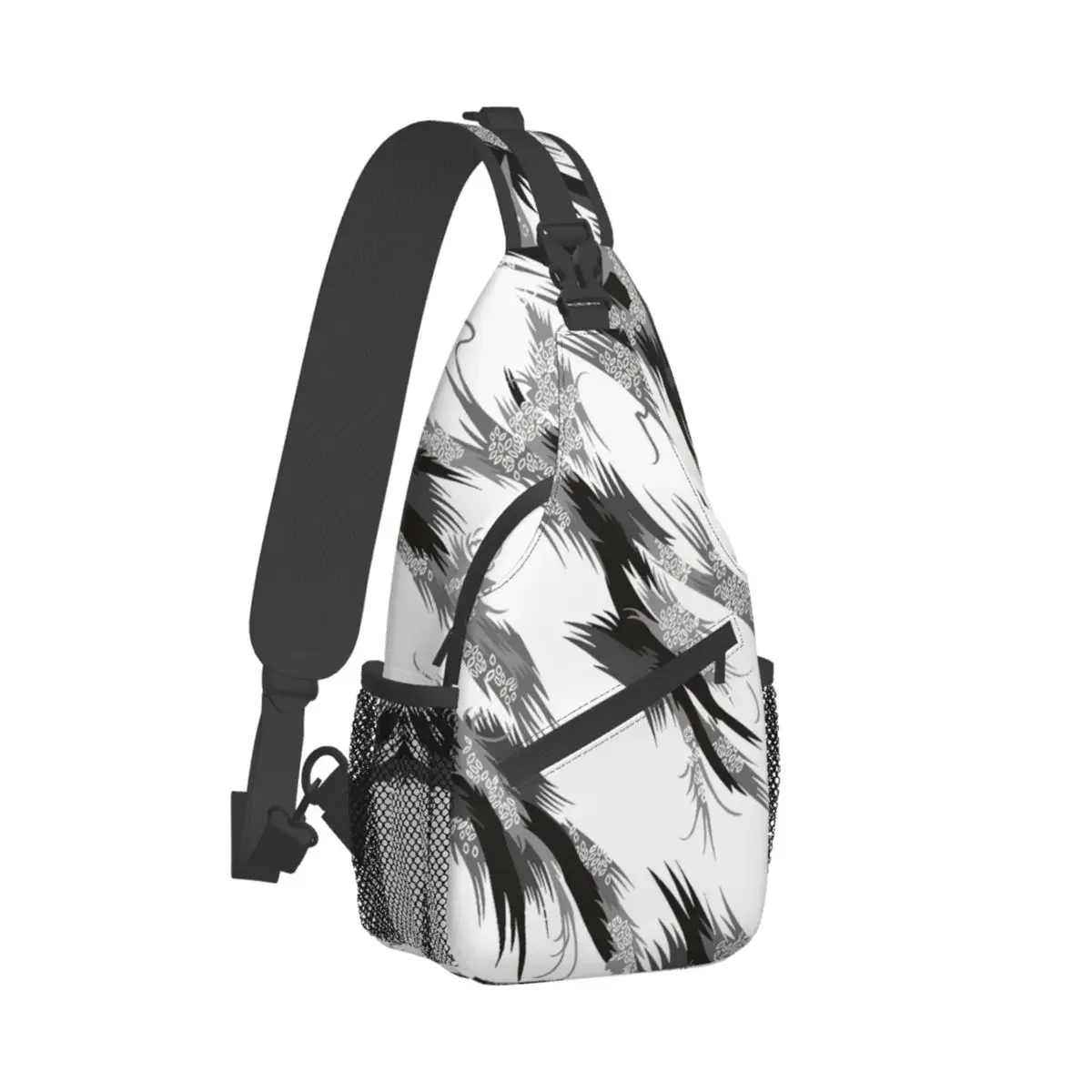 Overlay Texture Crossbody Chest Bags Psychedelic Pattern Pockets Travel Pack Messenger Sports Teens Shoulder Bag Unisex