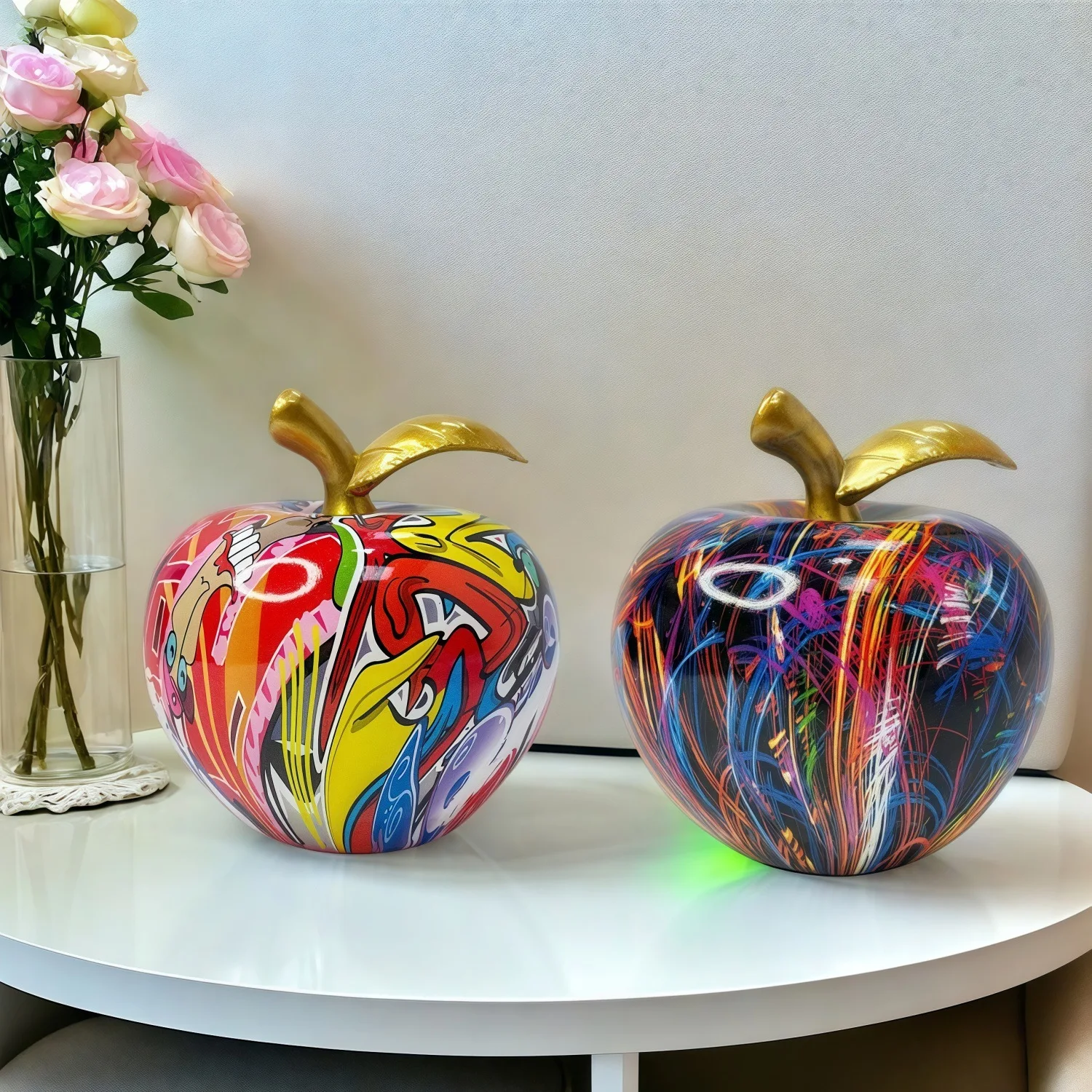 New Creative Apple Resin Ornament Housewarming Gift Home Living Room Entrance Wine Cabinet Decor