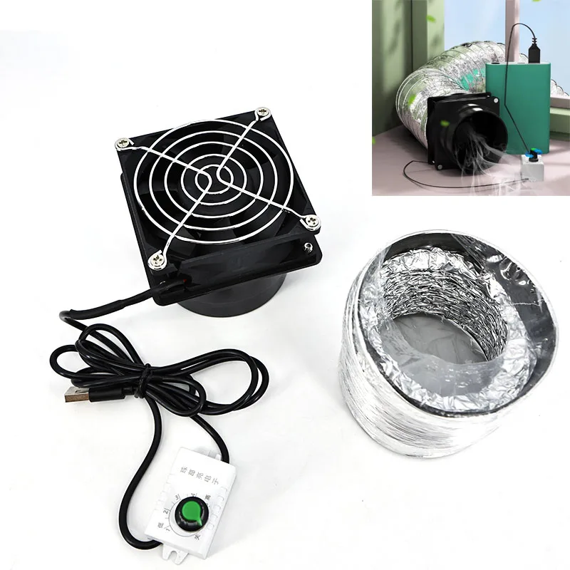 

USB Adjustable Speed Solder Smoke Absorber Fume Extractor Fan Pipe Duct Exhuast Fan With 1m Pipe Tub Ventilation Fan