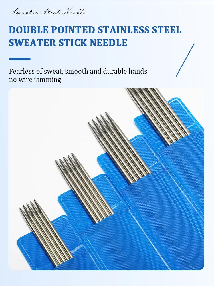 5PCS 15CM Edelstahl Stricken Nadeln Set Doppel Spitzen Gerade Stricken Nadeln Für Stricken Pullover Schal Werkzeuge 1,5-5mm – Detail 1