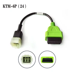 Cable adaptador opcional para Escáner de diagnóstico de motocicleta, lector de código OBD2 KTM, conector OBD2 OBD, 6 pines