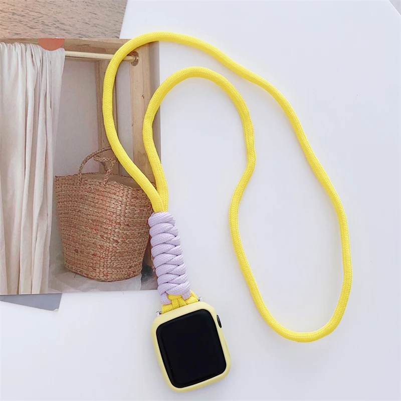 Soft Protective Cover For Apple Watch Case Ultra 9 8 7 6 SE 5 4 49 45 41 44 40mm Crossbody Lanyard Strap For iwatch 3 2 42/38mm