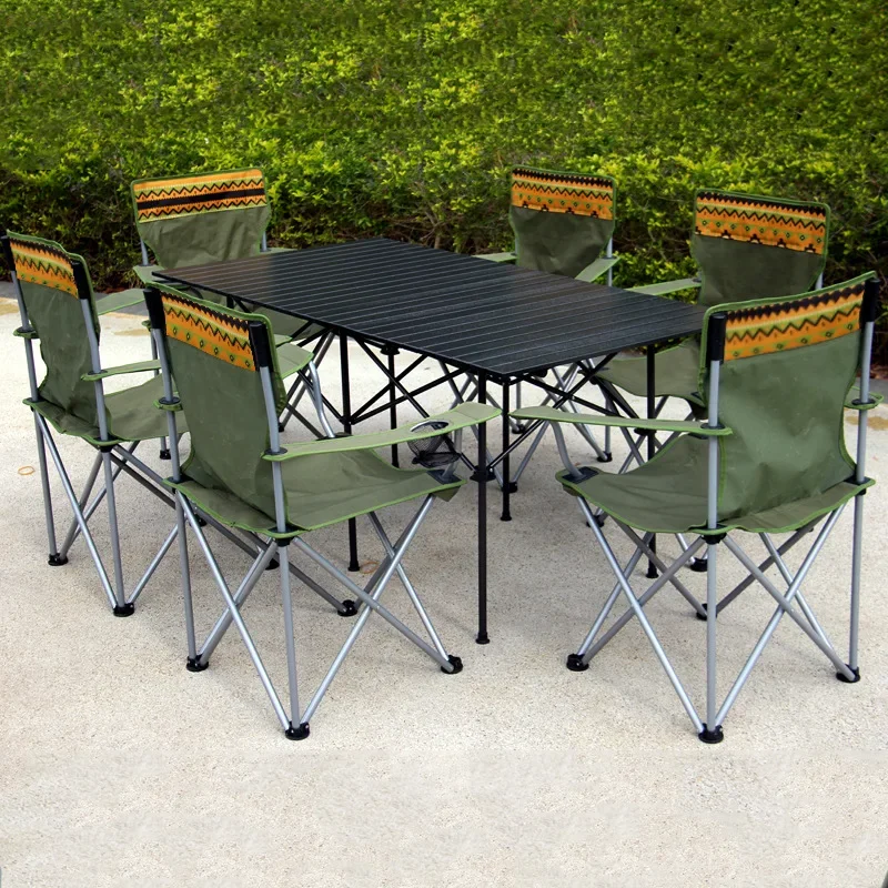 Factory Wholesale Aluminum Alloy Mountain Outdoor Folding Table Portable Camping Picnic Bbq Dining Table With Chair