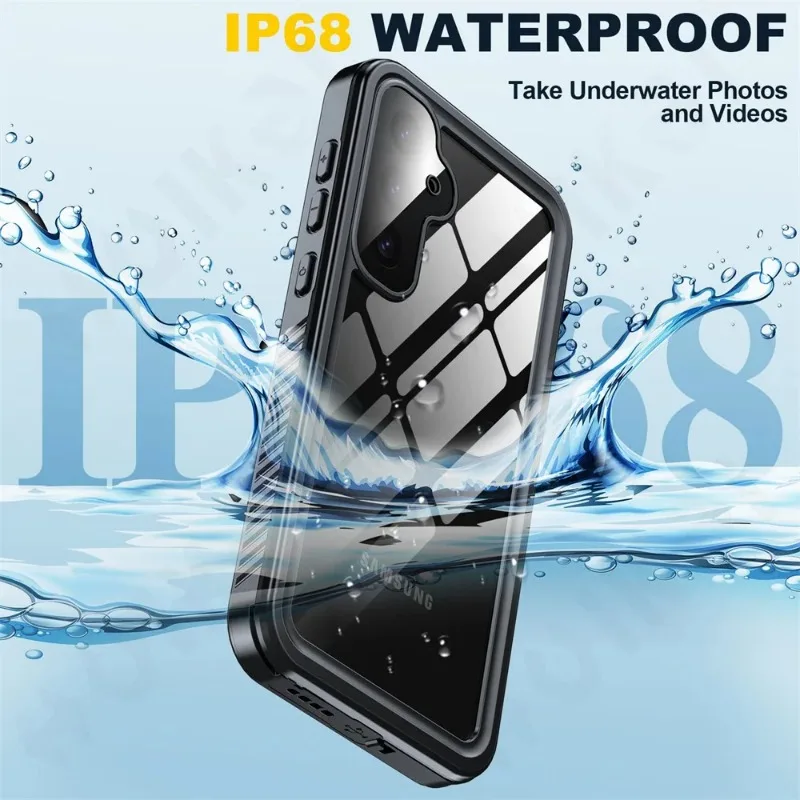 Wodoodporne i wstrząsoodporne etui IP68 do Samsung Galaxy S26 S25 S24 S23 S22 S21 Ultra A54 5G, luksusowe etui do pływania pod wodą. — zdjęcie produktu 2