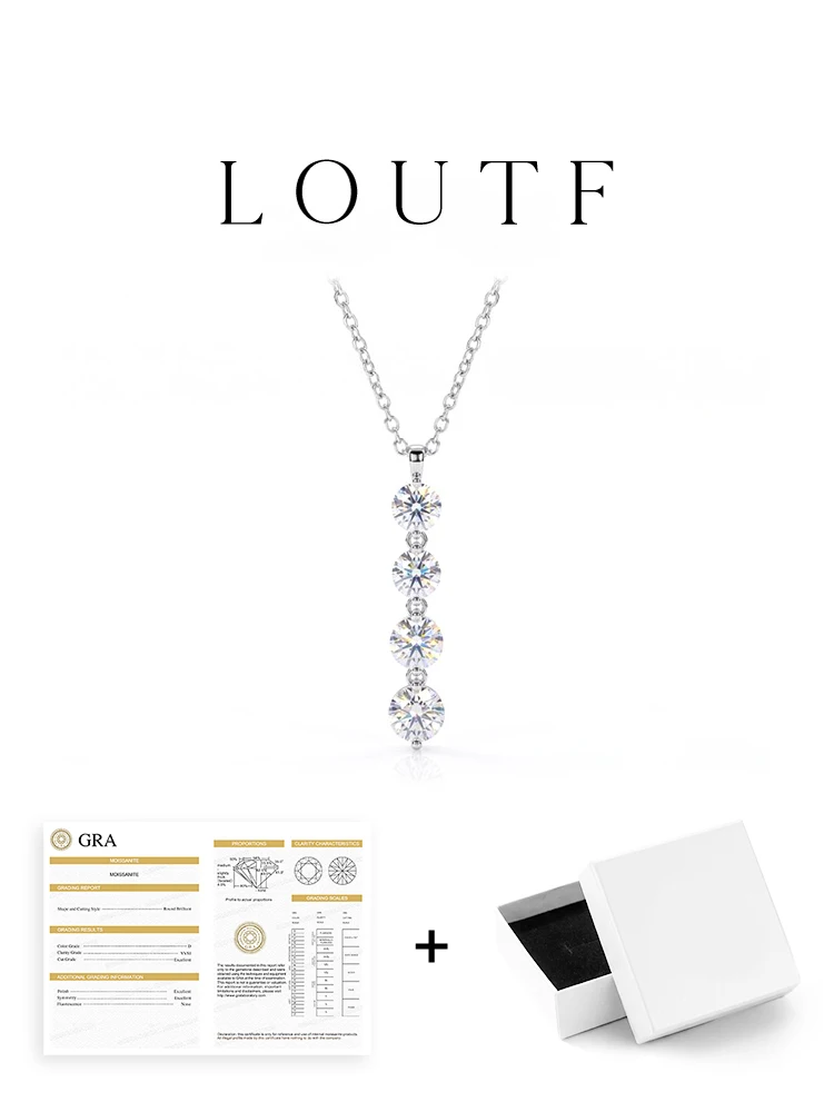 0.5CT Round Moissanite Diamond Gorgeous Necklace For Women 925 Silver Plated Anniversary Party High Quality Jewelry