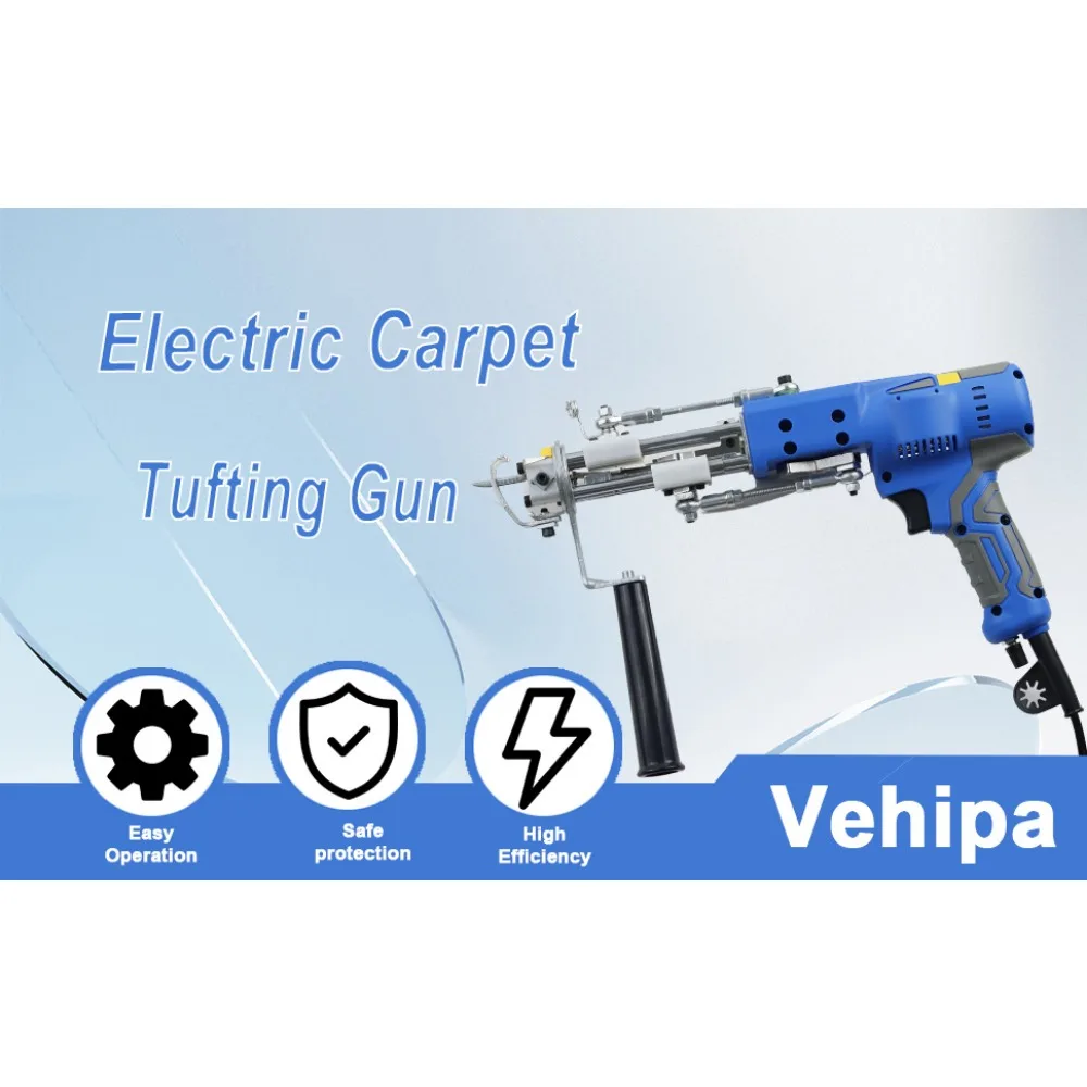 Elektryczny pistolet do tuftingu dywanów AK-V 2 w 1, maszyna do tuftingu 120W z wyświetlaczem cyfrowym i oświetleniem, zestaw do tuftingu, tkactwo dywanów, flokowanie.