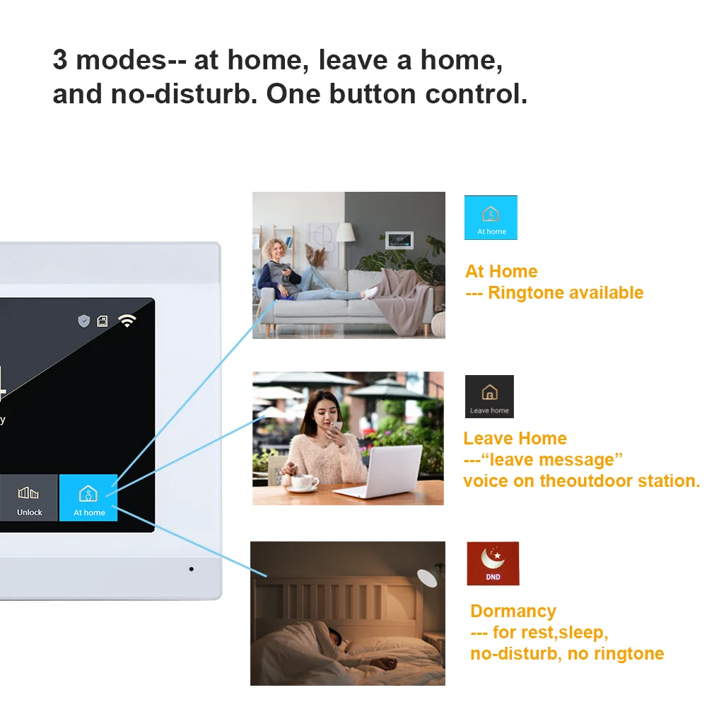Tuya Smart Home WiFi Video Intercom, 7 Polegada Monitor, sistema de campainha, vídeo caseiro, telefone da porta com câmera, interfone para apartamento