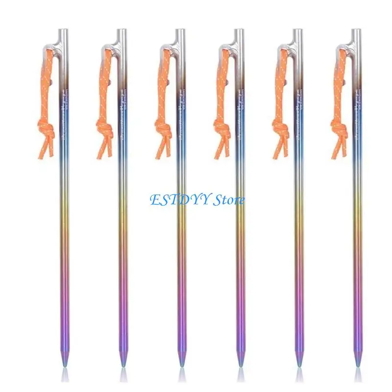 

G6DE Long Camping Tent Stake Titaniums Alloy Canopy Stakes Spikes Heavy Duty Tent Peg Wind-proof Lengthened Tent Ground Peg
