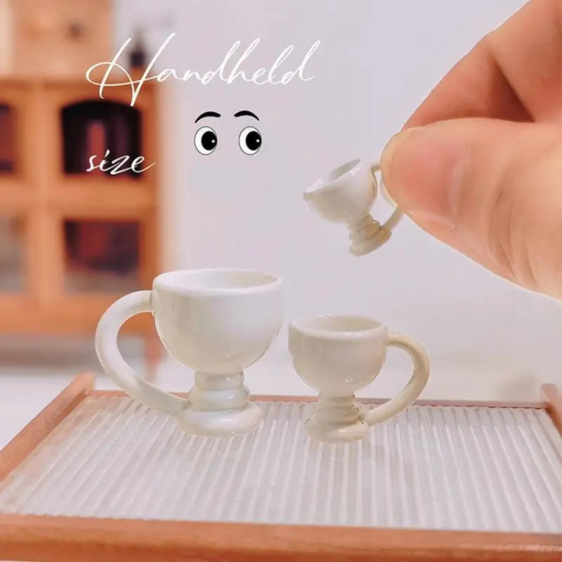 3 pçs casa de boneca em miniatura xícara de café alta ornamento simulação cozinha caneca modelo brinquedos para mini decoração casa de bonecas acessório