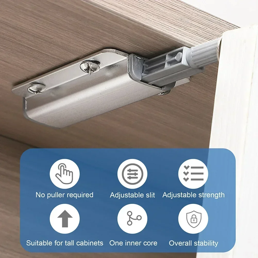 Heavy Duty Metal Push To Open Catch Cabinet Door Kitchen Wardrobe Hardware Aluminum Alloy Magnet Catch System Damper Buffer