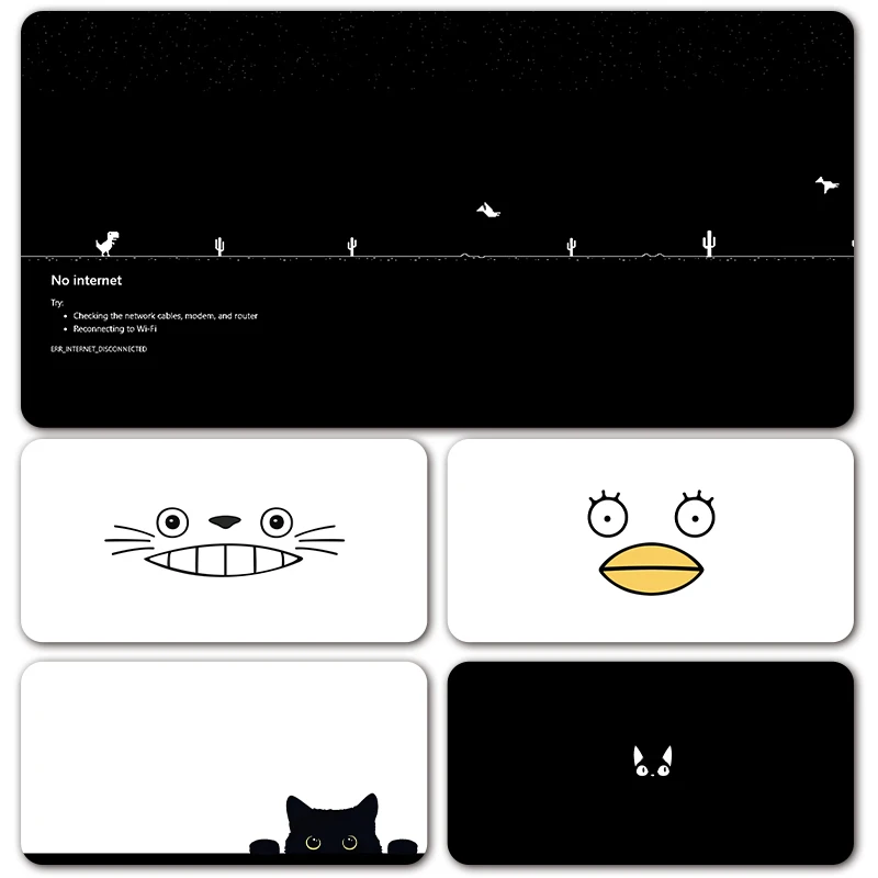 1Pc Large 1000x500 XXL Size Black And White Funny Cat No Internet Mouse Pad Mousepad XXL Keyboard Desk Mat With Rubber Base