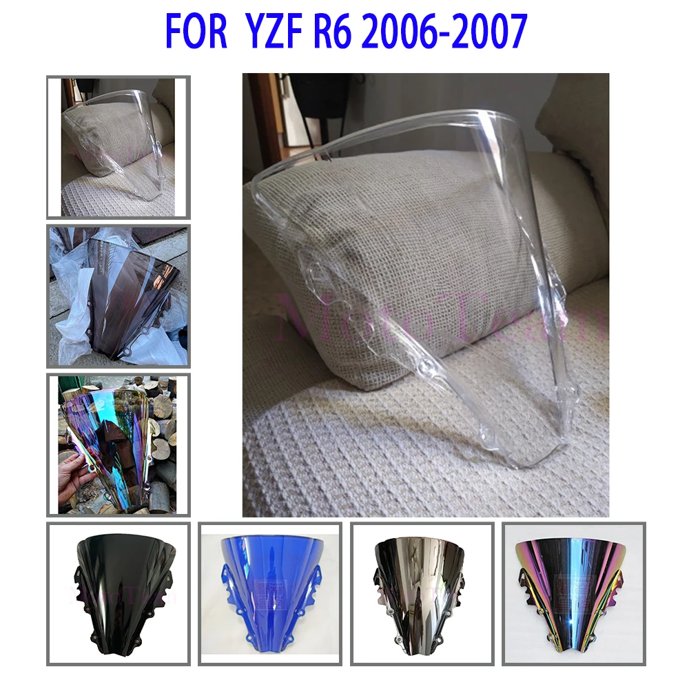 New For Yamaha YZFR6 YZF-R6 YZF R6 2006 2007 06 07 Motorbike Wind Screen Deflectors Windshield WindScreen Screws Smoke Clear