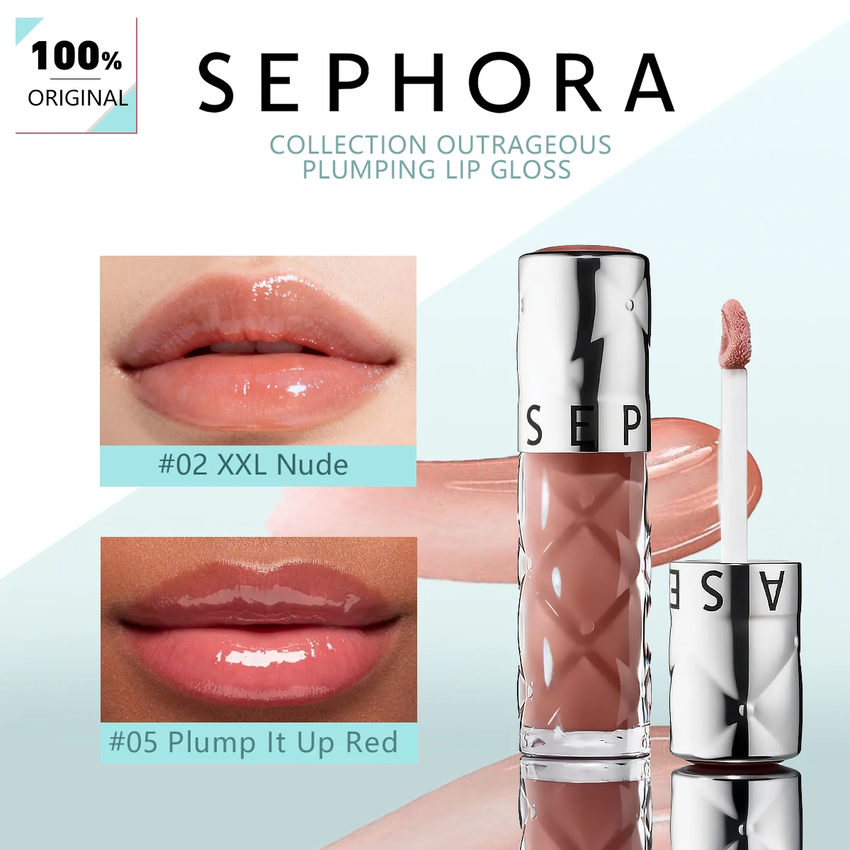 SEPHORA COLLECTION Outrageous Plumping Lip Gloss,Soft-Focus Misty Effect,Misty Long-Lasting Color,Matte Non-Caking,Velvet Matte