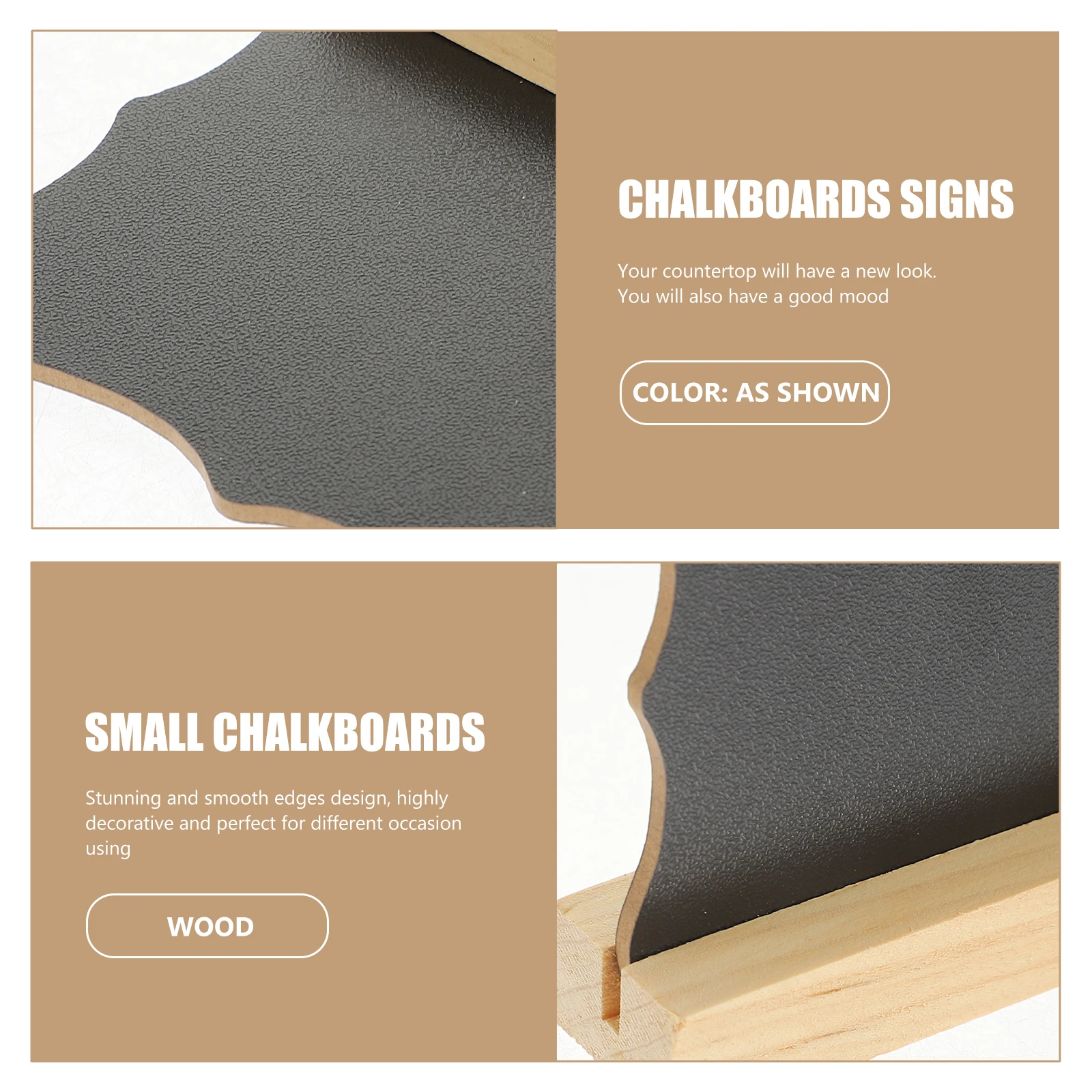 

5 Pcs Double-sided Blackboard Ornaments Mini Whiteboard Message Signs Tabletop Chalkboard Decor Wooden Chalkboards Household