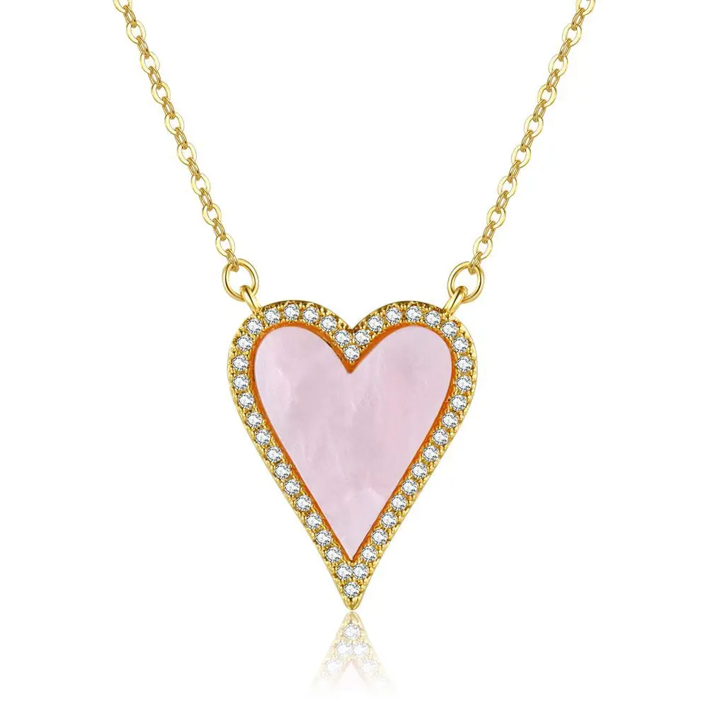 

Ins Classic Love Necklace Zircon Heart Pendant Jewelry Female