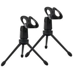 2 Pcs Desktop Tripod Wireless Microphone Tabletop Accessories Holder 15X6X35CM Plastic Universal Stand