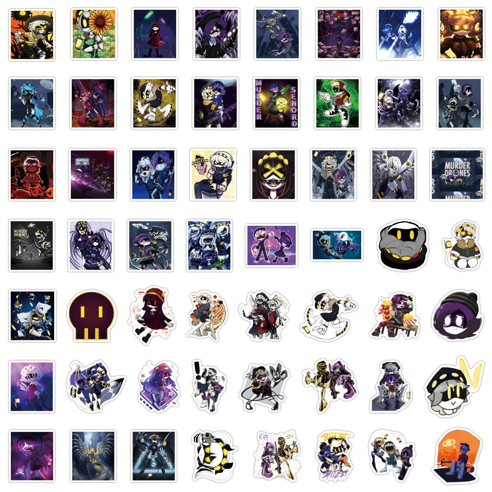 10/30/50/110 pçs assassinato drones anime adesivos bonito dos desenhos animados adesivo para crianças brinquedo diy telefone skate notebook pvc graffiti decalques
