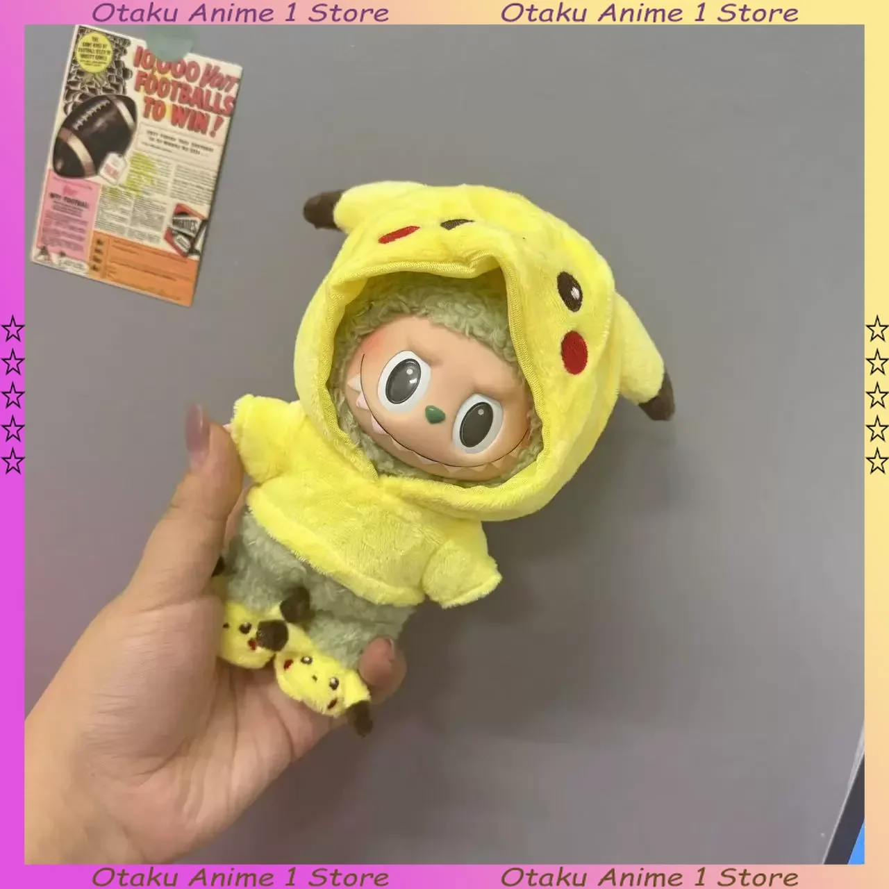 

Kawaii Mini Plush Doll Clothing Set Cute Pikachu Suit Cartoon Labubu Vinyl Doll Kpop Idol Doll Clothing Accessories