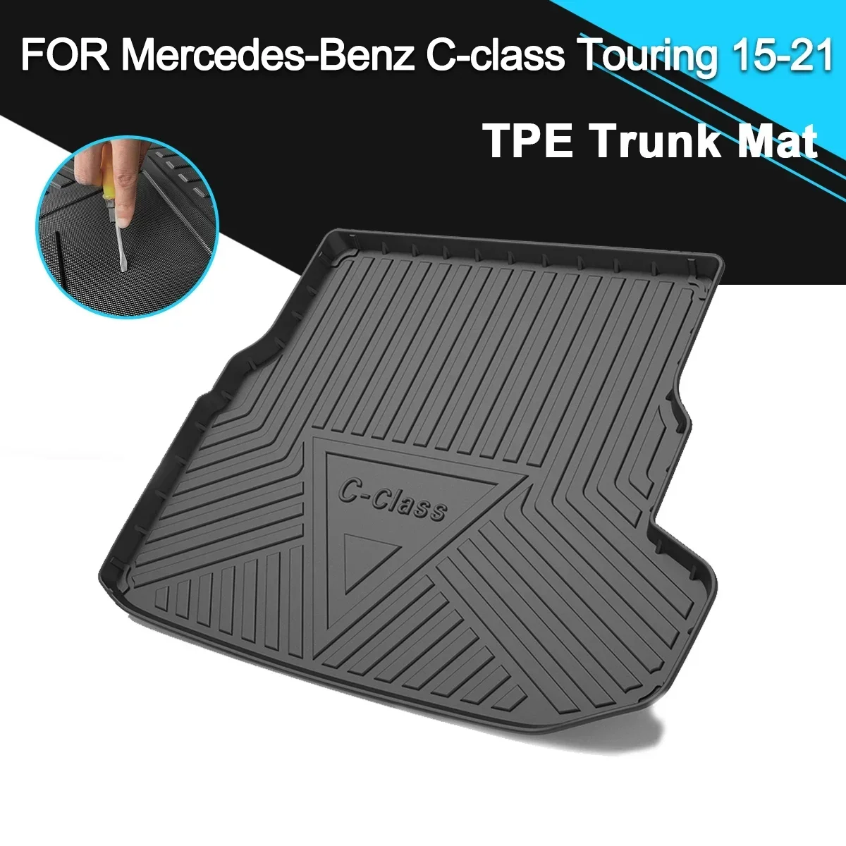 

Car Rear Trunk Cover Mat Non-Slip Waterproof Rubber TPE Cargo Liner Accessories For Mercedes-Benz C Class Touring 2015-2021