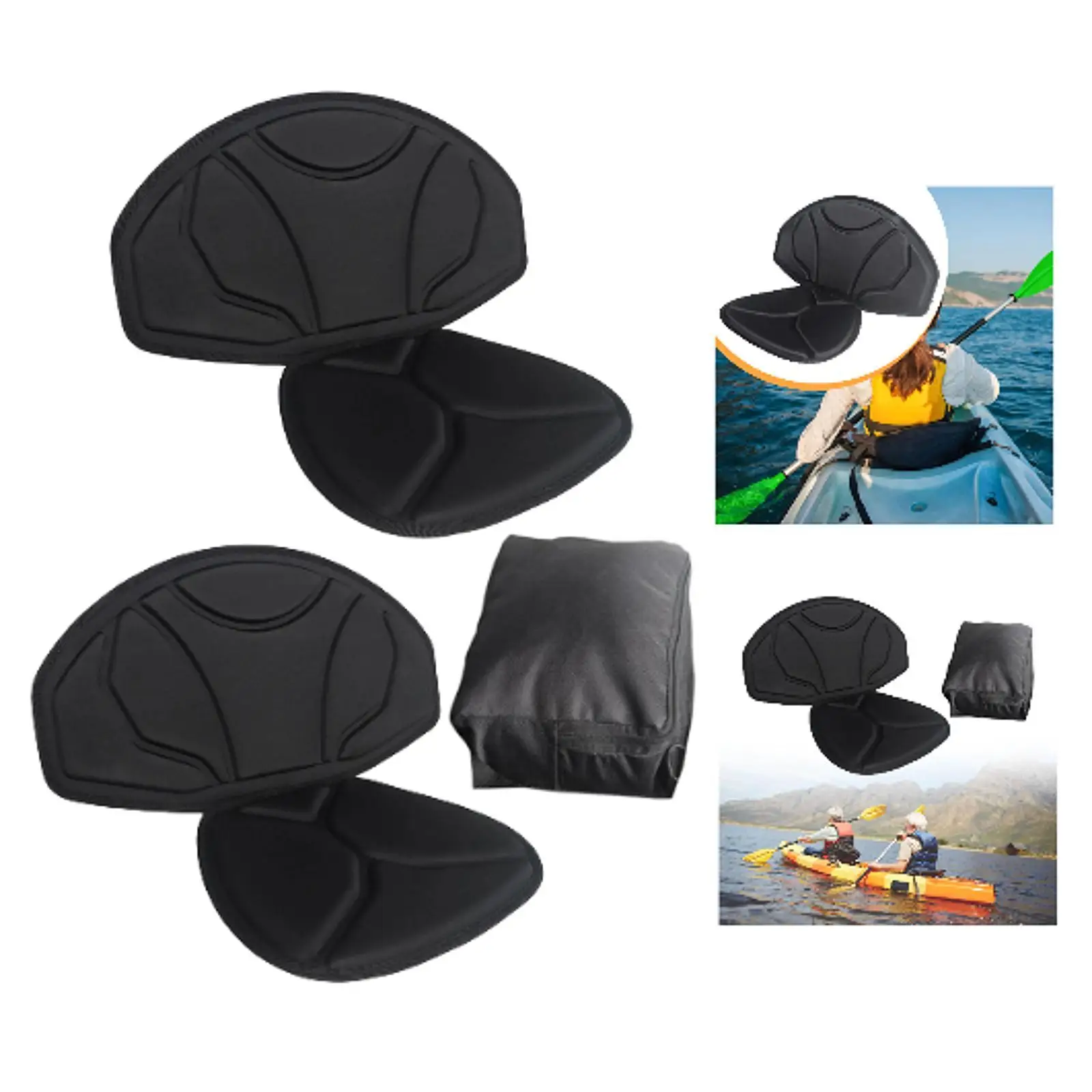 مقعد سهل التركيب، وسادة مقعد كاياك مع مسند ظهر لقارب التجديف والرياضات المائية والتجديف بالكاياك