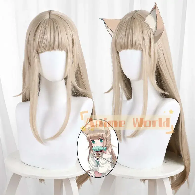 

My Cat Is a Kawaii Girl Kinako Cosplay Wig Synthetic Hair Heat Resistant Halloween Role Play Party + Wig Cap