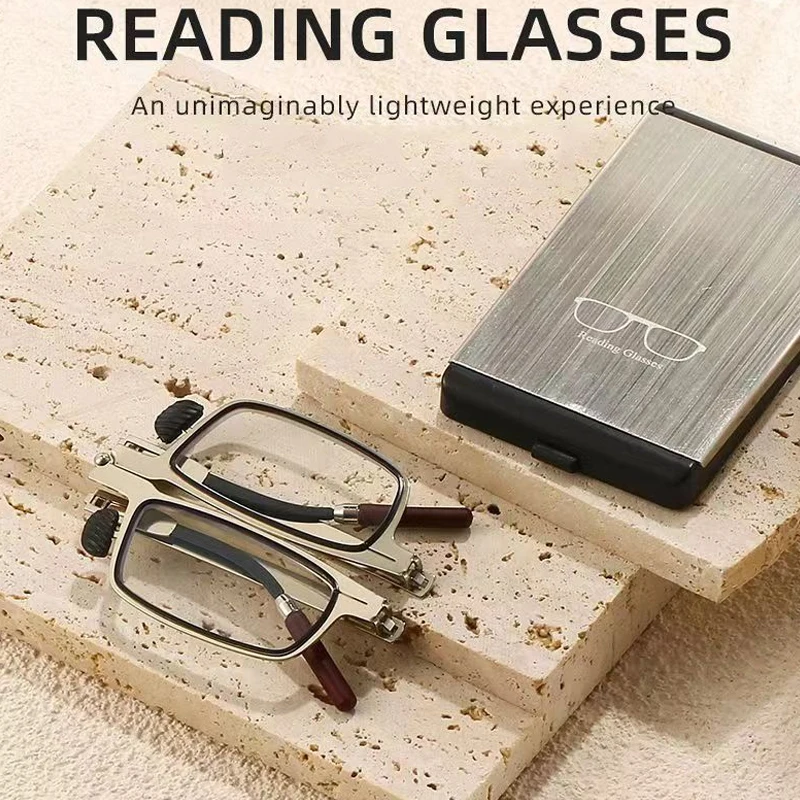 2025 Anti-Blue Light Folding Reading Glasses Men Eye Protection Mobile Phone Holder Optical Spectacle Eyeglass Metal Ultralight