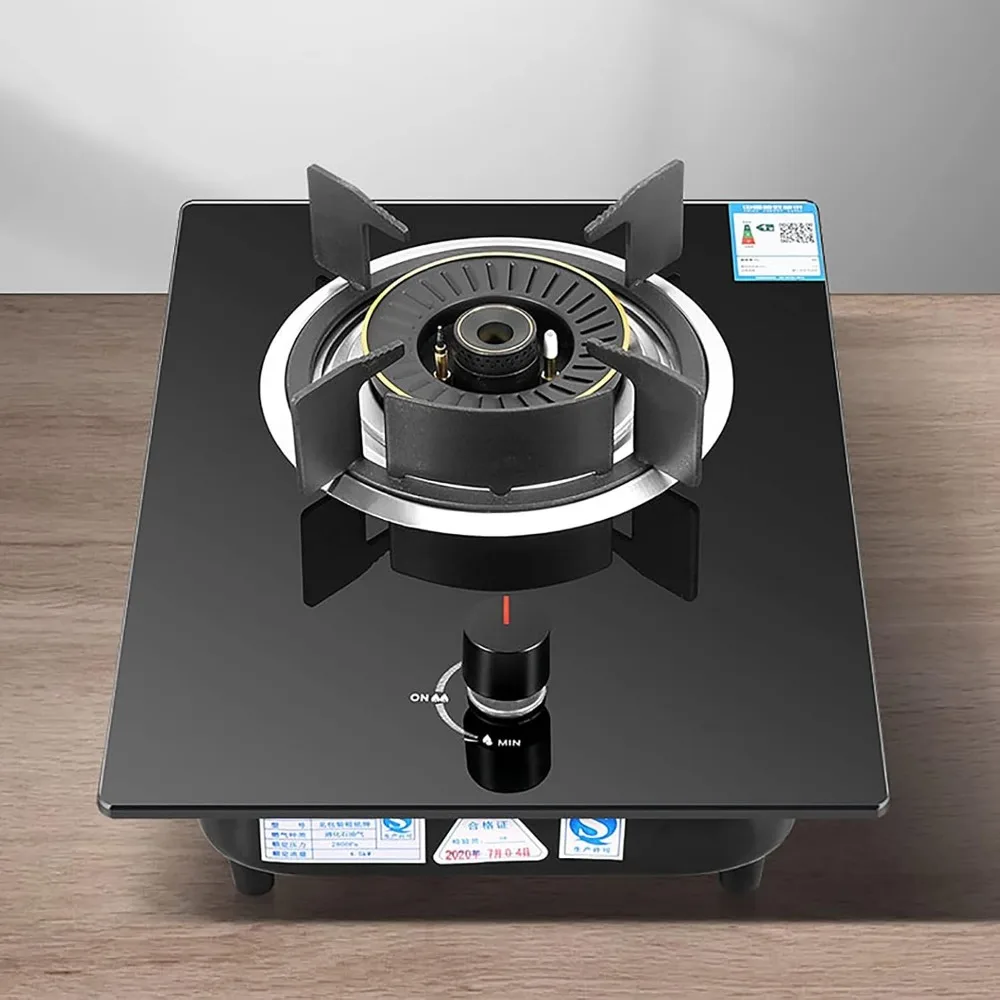 Gas cooktop Desktop Burners Hob Built-in Stove| Campervan |4.8KW Black Tempered Glass Cooktop For NG/LPG|Flame Failure Protectio