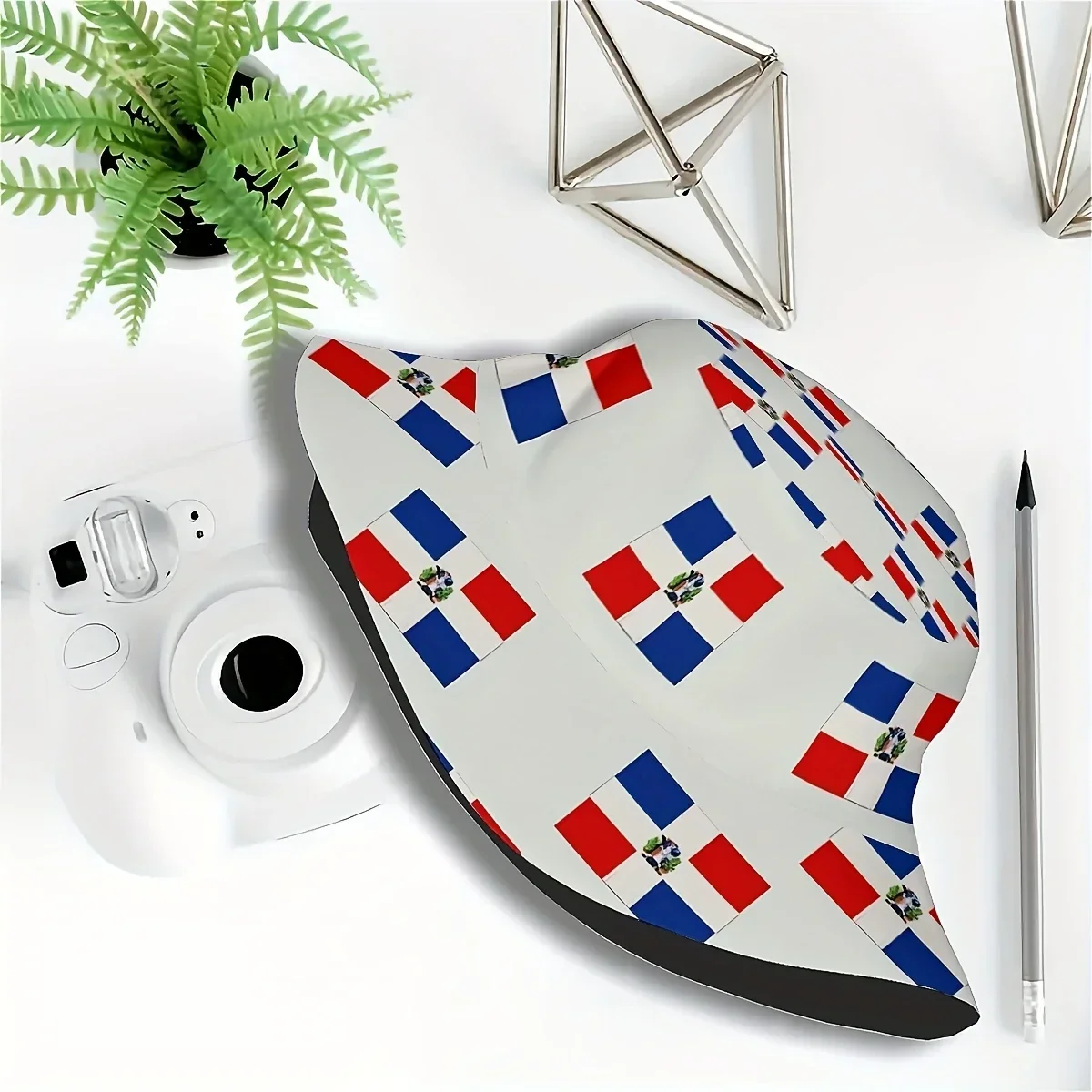Customization ()1pcs Dominican Republic Flag Men's And Women's All-in-one Full Print Casual Fashion Style Fisherman Hat, Suitabl