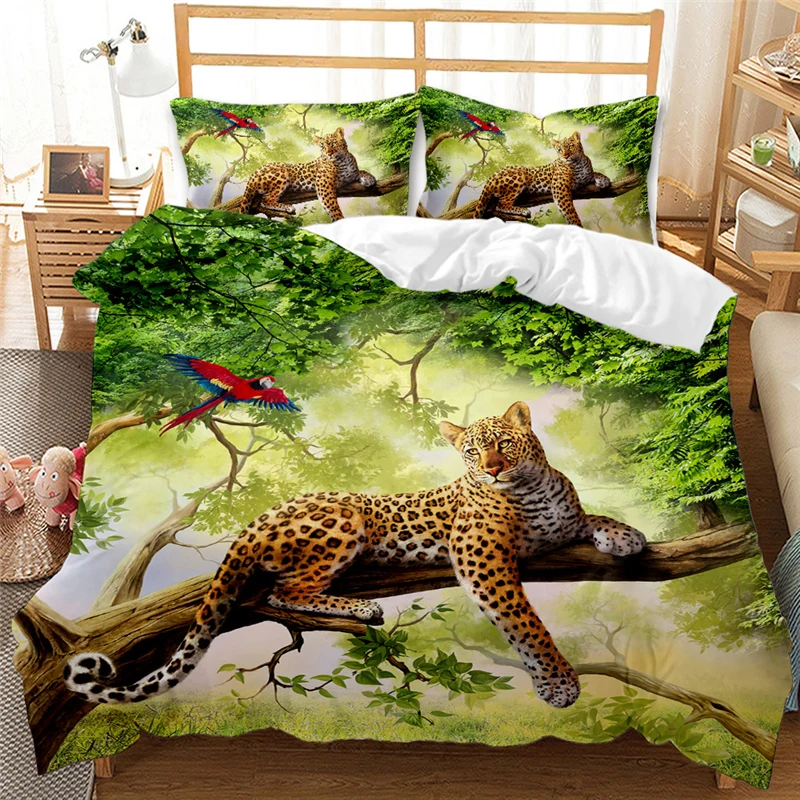 Imagem -04 - Panda Tiger Bedding Conjunto 3d Impresso Animal Duvet Cover Twin Full Queen King Duplo uk Supking Tamanhos Roupa de Cama Fronha